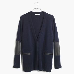 Madewell Leather Edge Cardigan